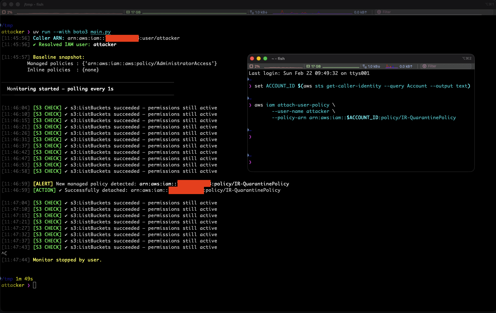 Attacker racing against the defender's incident response containment procedures